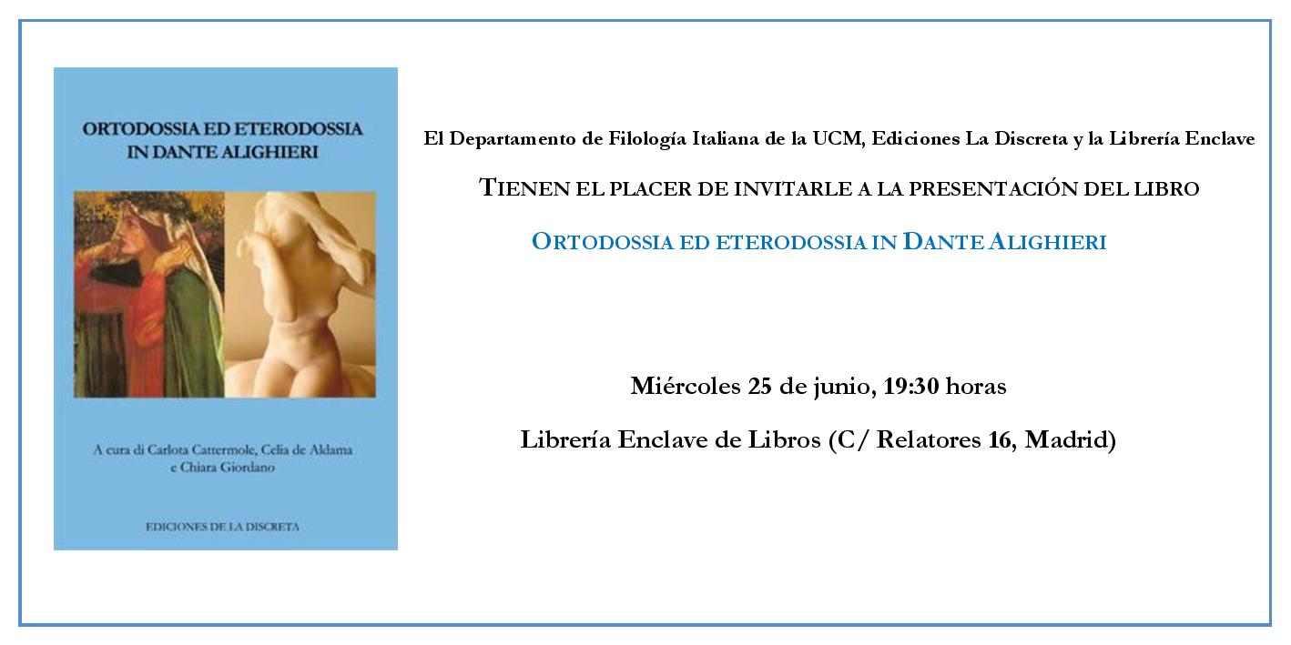 Presentación del libro "Ortodossia ed eterodossia in Dante Alighieri"